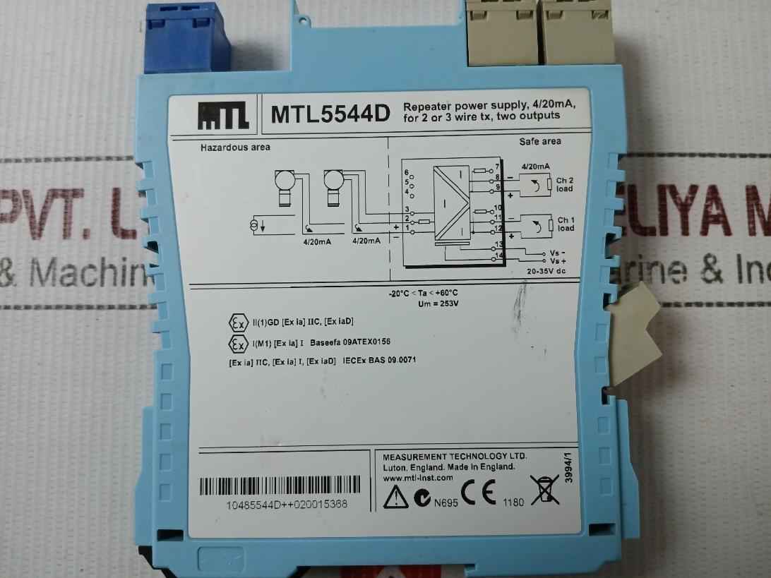Measurement Technology Mtl5544d Repeater Power Supply 20-35v Dc