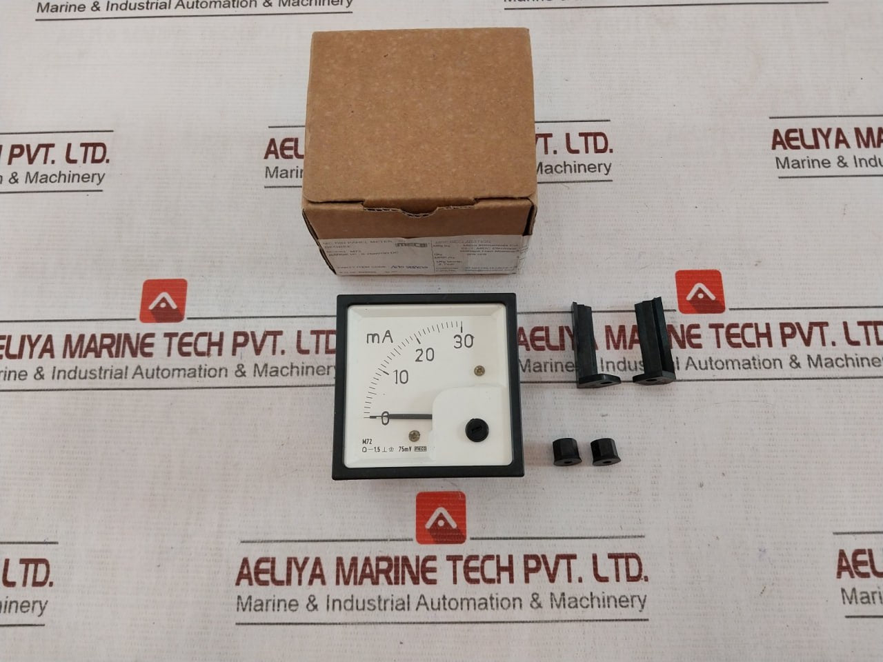 Meco M72 Dc Moving Coil Din Panel Ammeter / Voltmeter 0-30Ma 75Mv