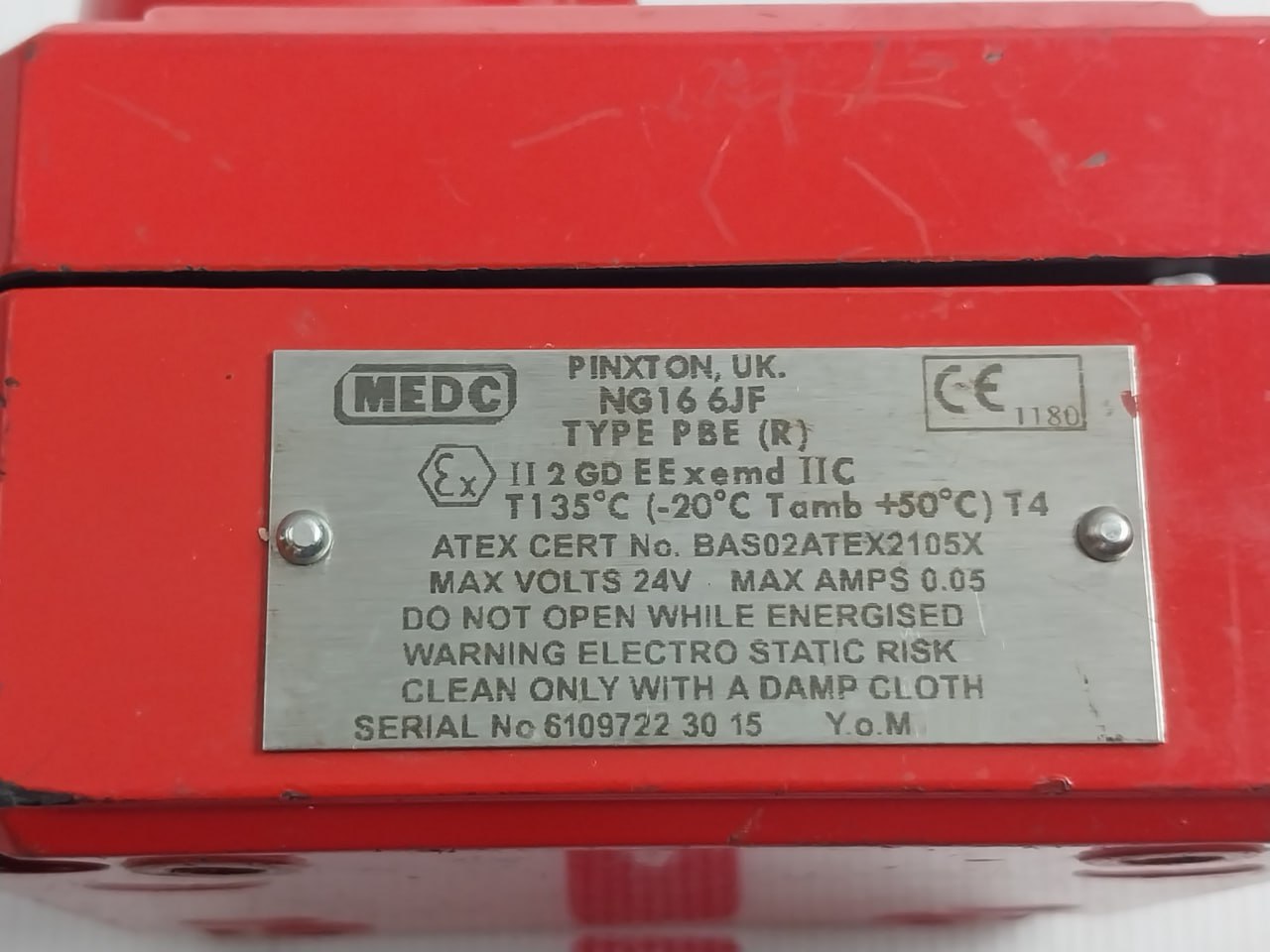 Medc Pbe (R) Manual Call Point 24V Bas02Atex2105X