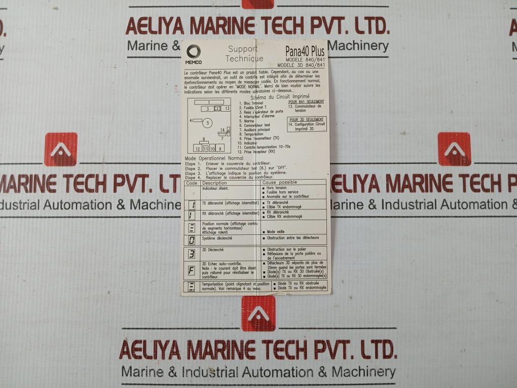 840 027F Elevator Safety Light Curtain Controller Set 230V Ac Memco