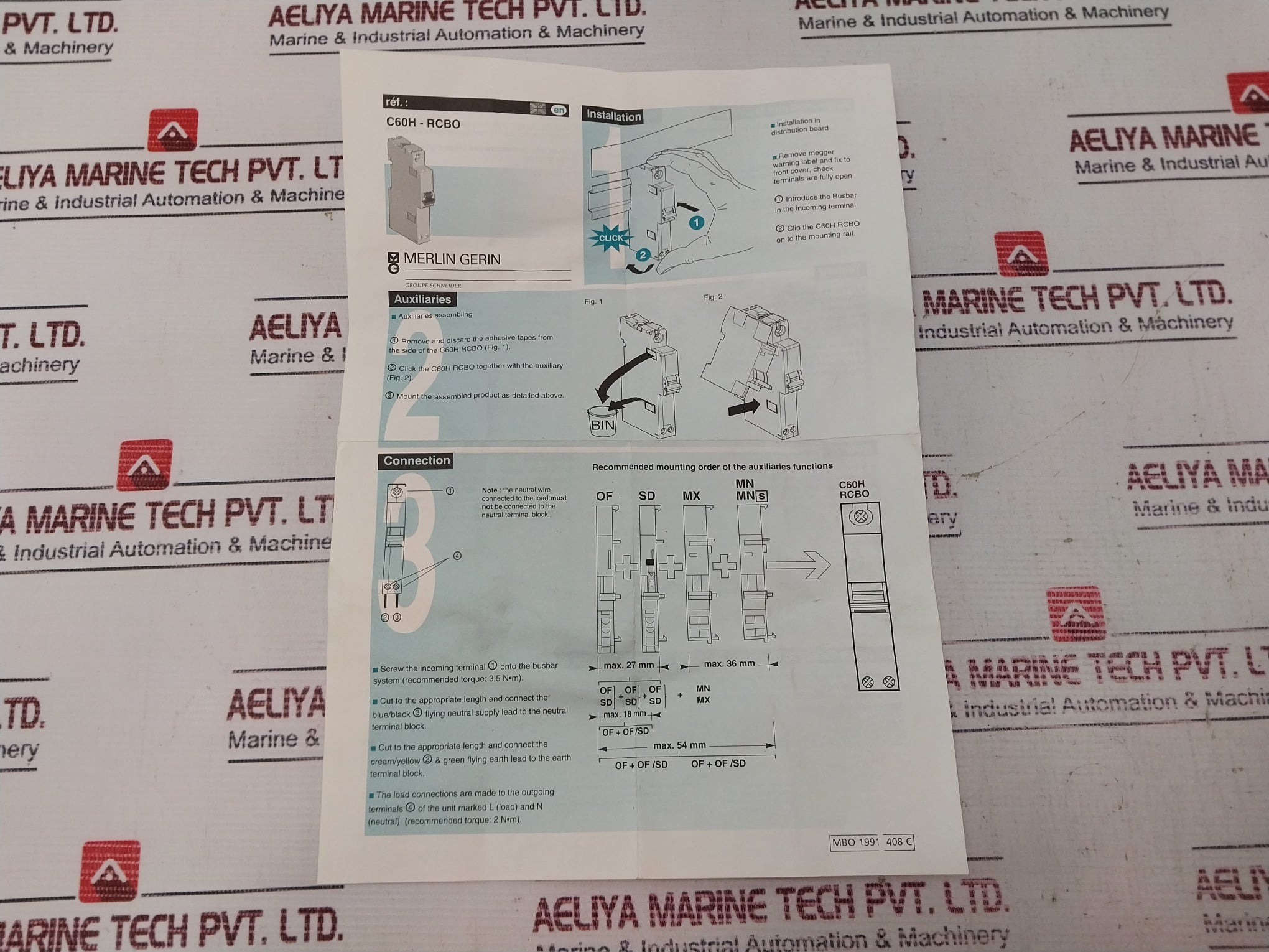 Merlin Gerin C60H-rcbo C32R30 Circuit Breaker 61009