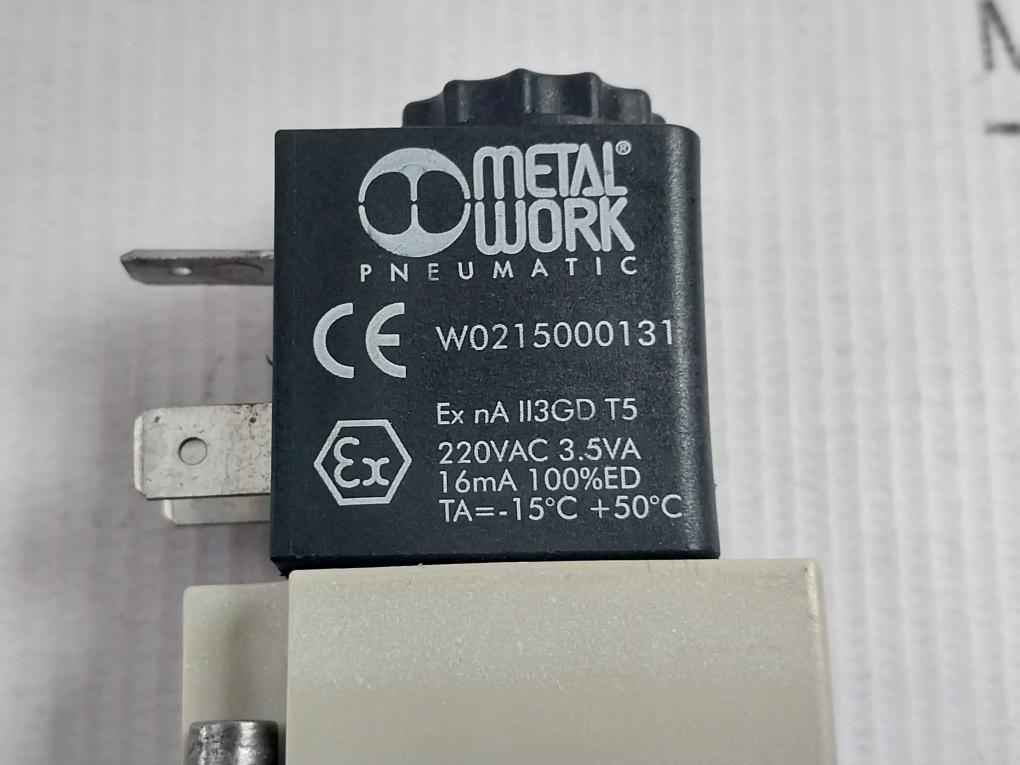Metal Work 7021020100 Pneumatic Solenoid Valve -15C +50C 10 Bar 220Vac 3.5Va