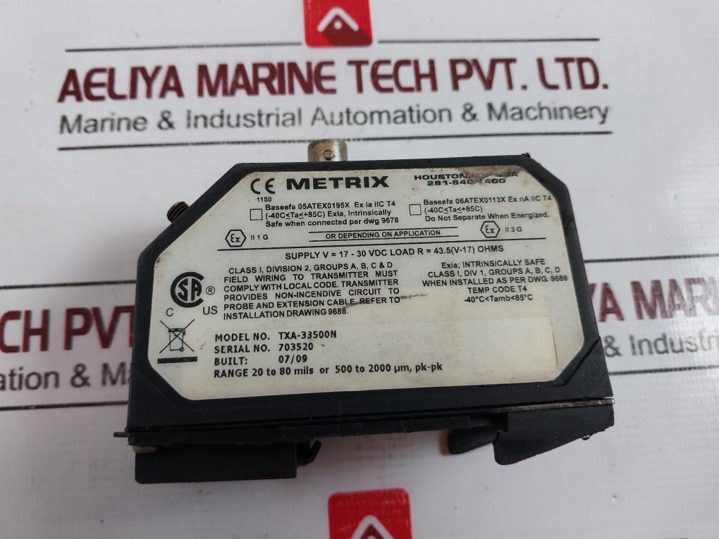 Metrix Txa-33500N Dynamic Output Transducer Voltage: 17-30 Vdc