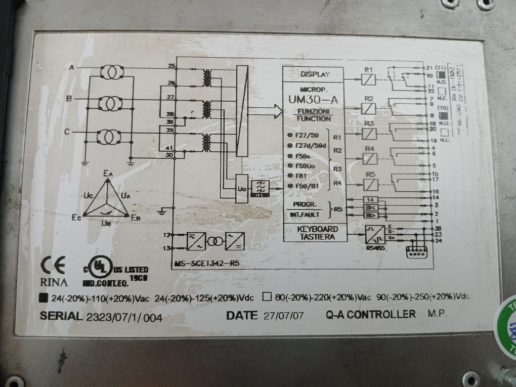 Microelettrica-Scientifica-110V-Ac-Multifunction-Voltage-Frequency-Relay-UM30-A-209975-8
