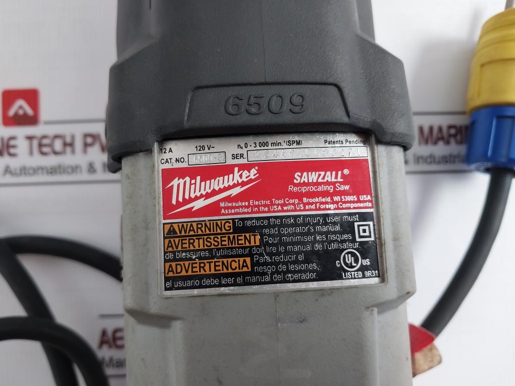 Milwaukee 6509-31 Sawzall Reciprocating Saw 12A 120V