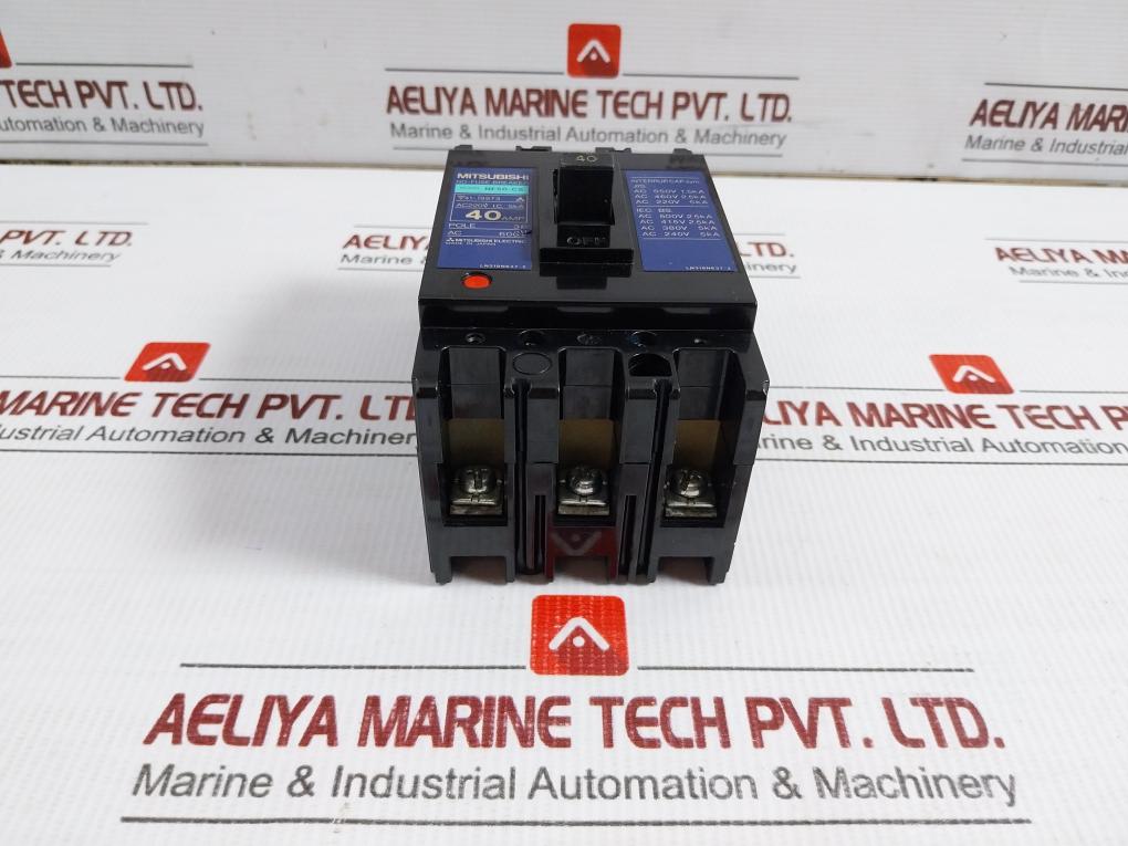 Mitsubishi Electric 3-pole Circuit Breaker 600 Vac Part No Nf50-cs