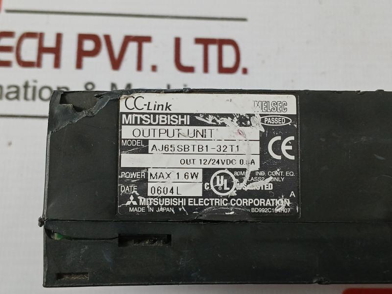 Mitsubishi Electric Aj65Sbtb1-32T1 Cc-link Melsec Output Unit 12/24Vdc 0.5A