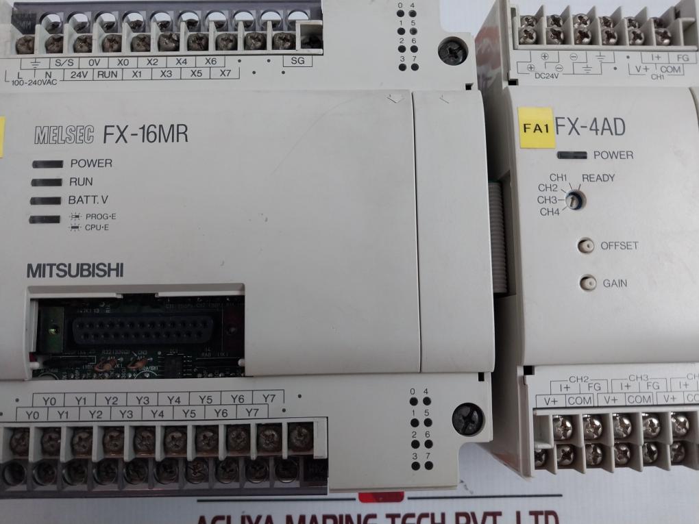 Mitsubishi Electric Fx-16Mr-es Melsec Plc I/O Unit + Special Function Box Fx-4Ad