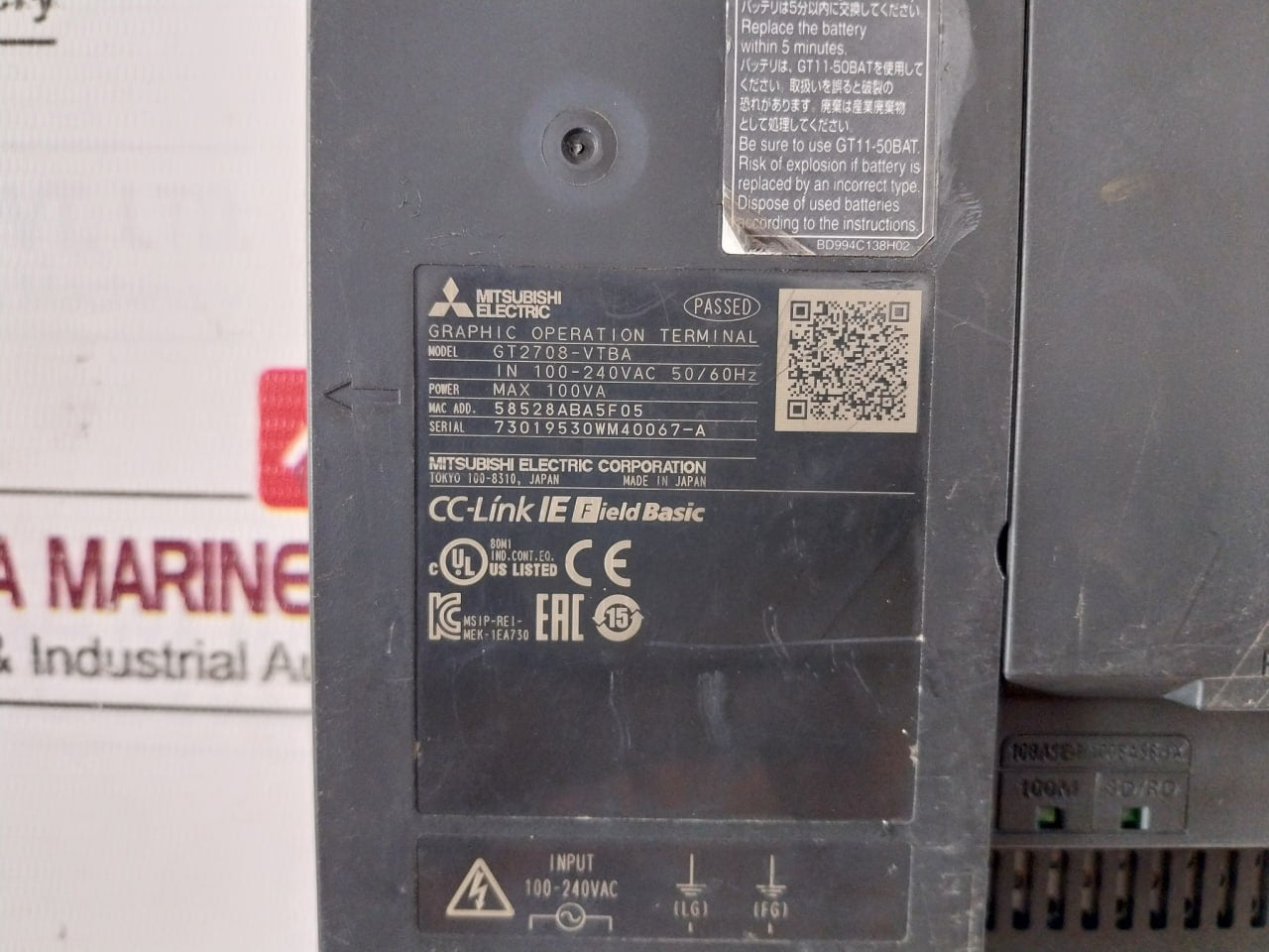 Mitsubishi Electric Got2000 Cc-link Hmi Graphic Operation Terminal Panel 50/60Hz