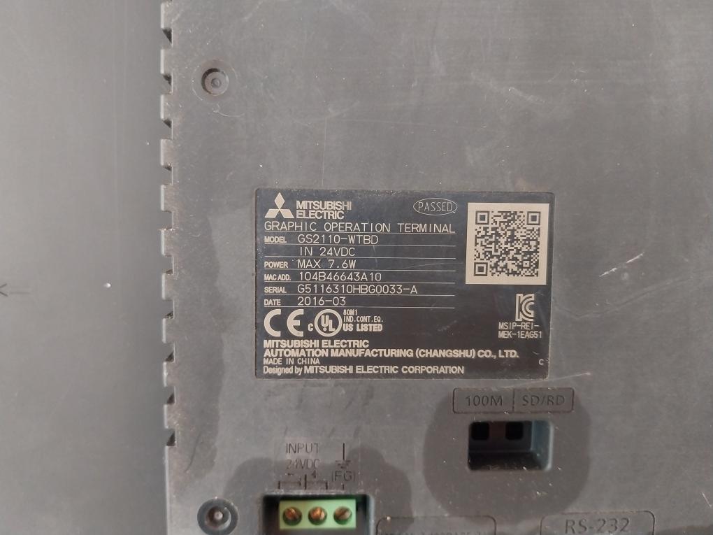 Mitsubishi Electric GS2110-WTBD Touch Screen 1.280 Kg