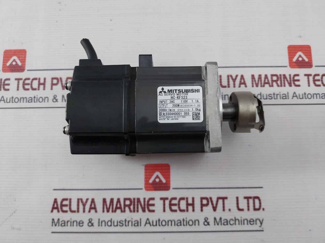 Mitsubishi Electric Hc-kfs23 Ac Servo Motor 3Ac 118V 1.1A
