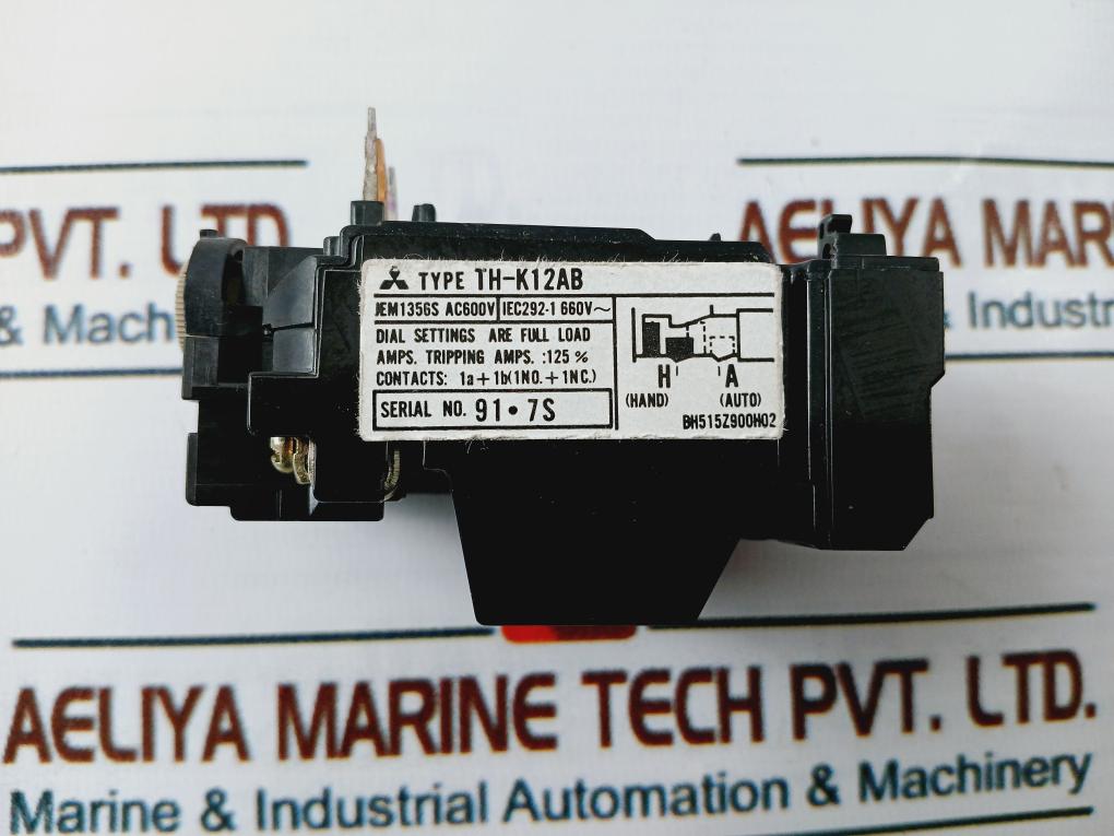 Mitsubishi Electric Th-k12Ab Thermal Overload Relay Ac600V 1356S