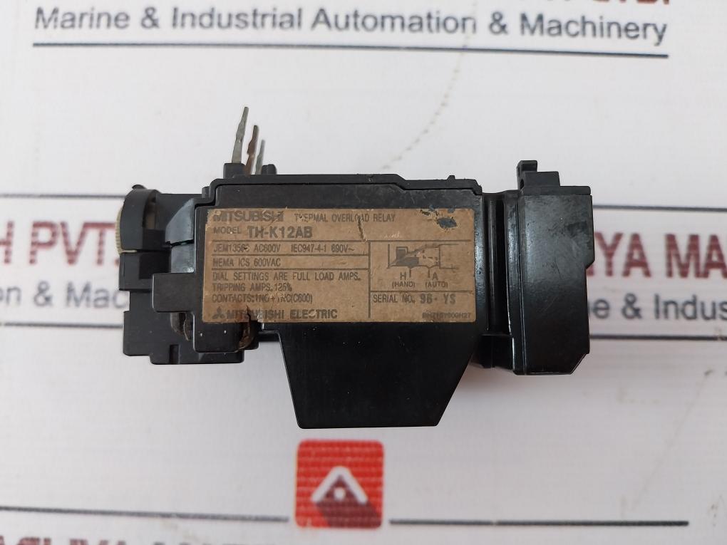 Mitsubishi Electric Th-k12Ab Thermal Overload Relay Ac600V 690V~ 600Vac Jem1356S