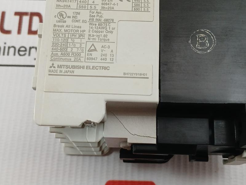 Mitsubishi Magnetic Contactor 20A Ac400V S-n12