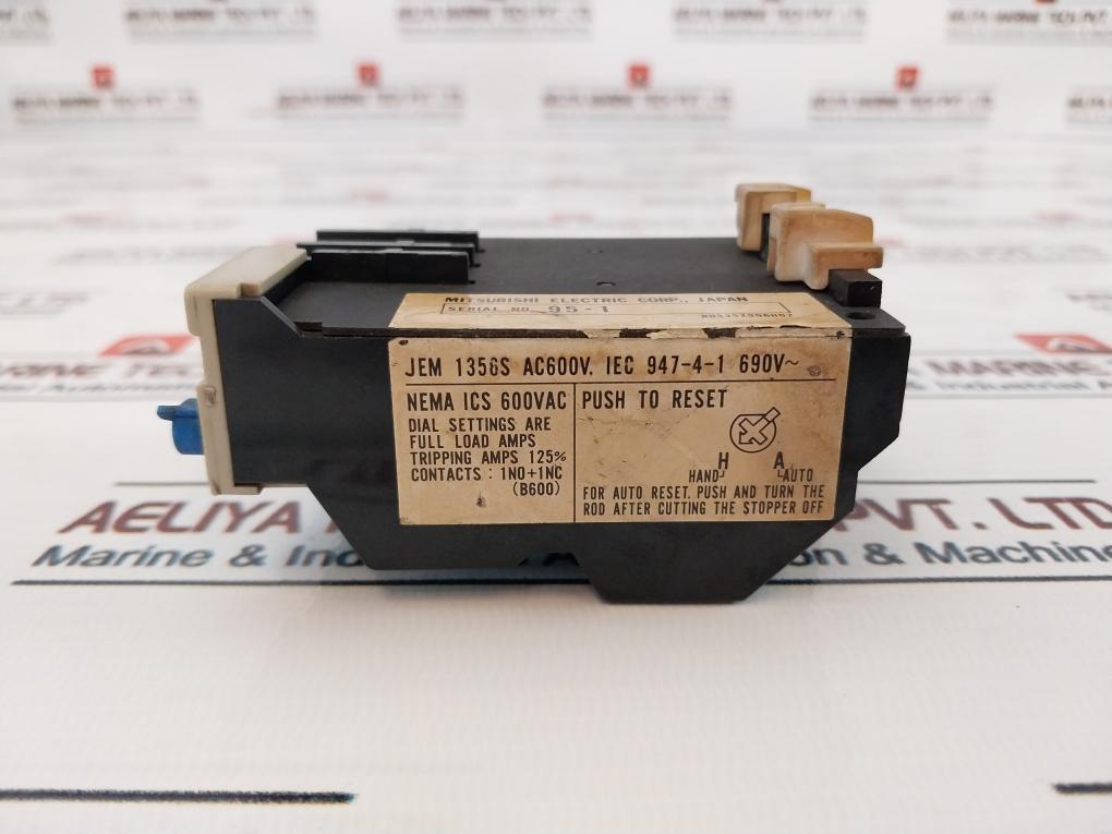 Mitsubishi Th-k20 Thermal Overload Relay 6.6A Bh535Z906H02 600V