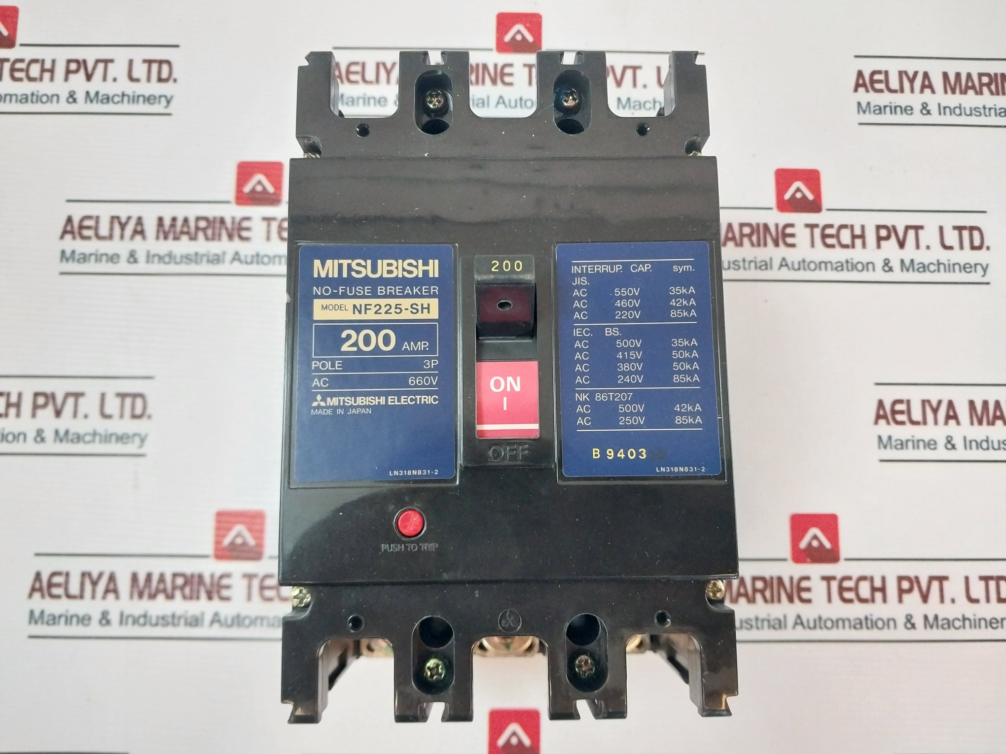 Mitsubishi Electric Nf225-sh No-fuse Breaker 200 Amp Ac 660V