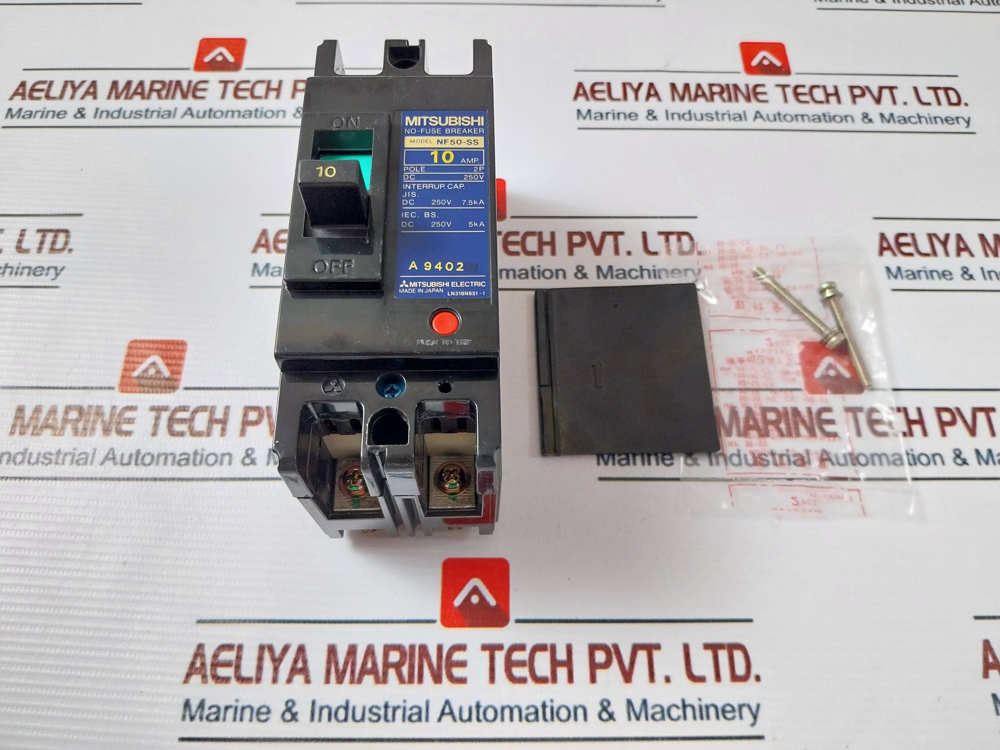 Mitsubishi Nf50-ss 2 Pole No-fuse Circuit Breaker 10A 250Vdc