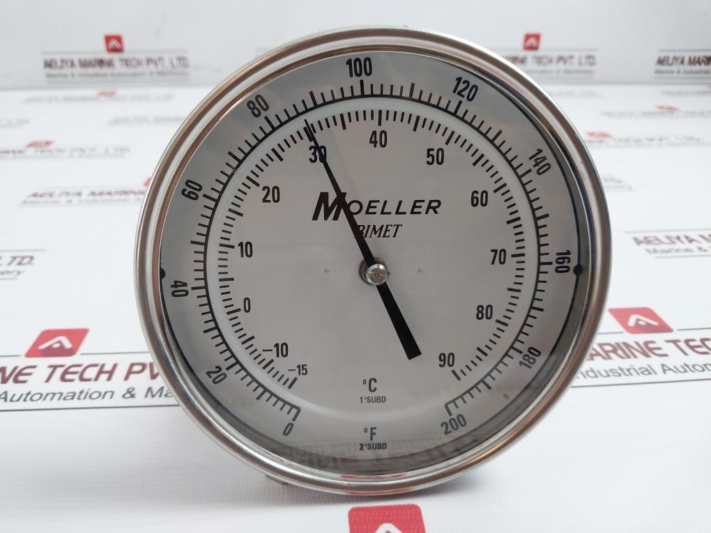 Moeller 5900 S-9 Bimetal Thermometer 0 To 200F 2Subd