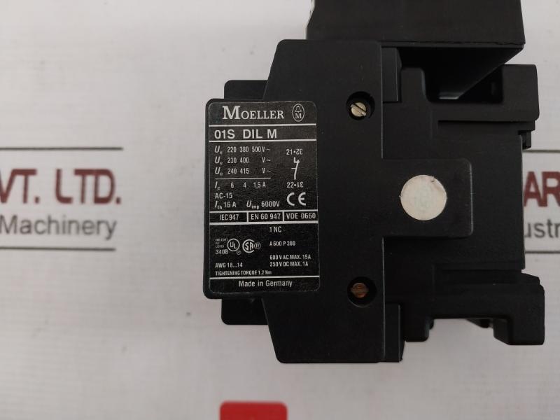 Moeller Dil 00 M Contactor 20A 8000V 3Ph 600V Ac Max Cu 75C Wire 16A 1A
