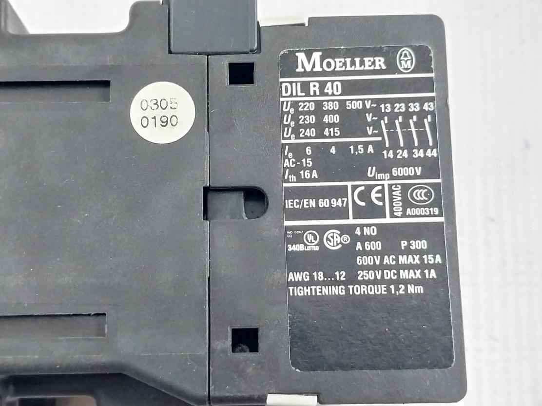 Moeller Dil R 40 Contactor Relay A600 P300/110V/50-60Hz-z