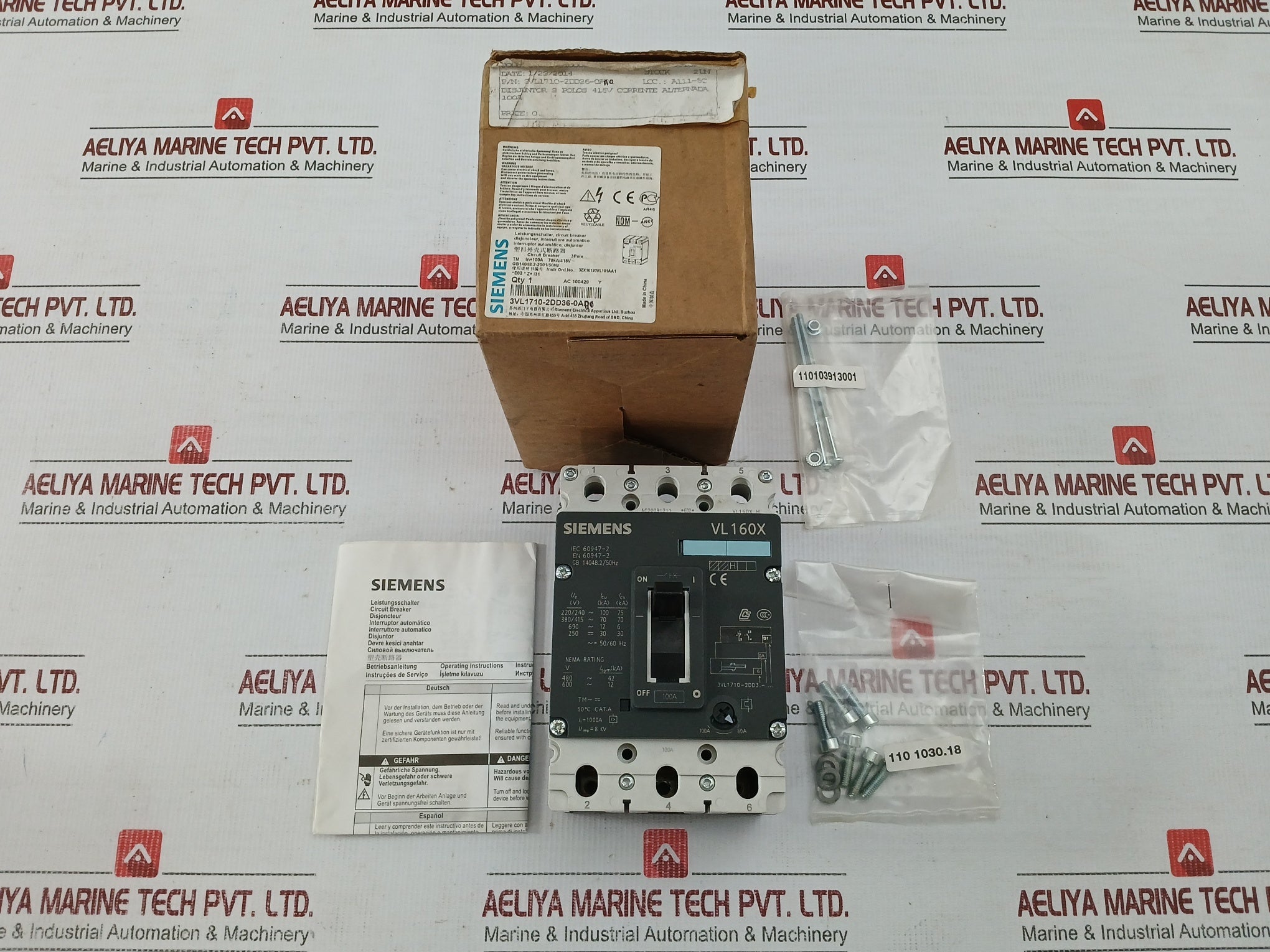 Molded-Circuit-Breaker-By-Siemens-3vl1710-2dd36-0aa0-Vl160x-50-60hz-415-Vac-100a-1