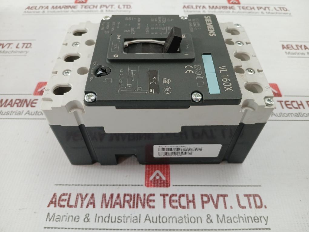 Molded-Circuit-Breaker-By-Siemens-3vl1710-2dd36-0aa0-Vl160x-50-60hz-415-Vac-100a-5