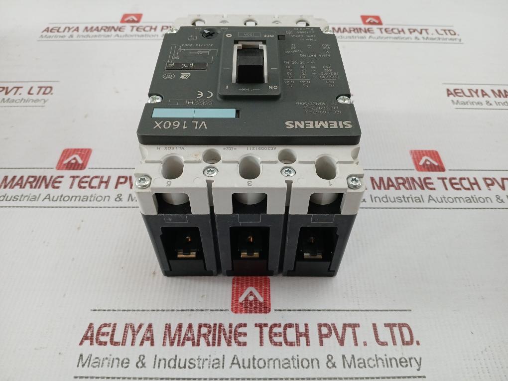 Molded-Circuit-Breaker-By-Siemens-3vl1710-2dd36-0aa0-Vl160x-50-60hz-415-Vac-100a-6