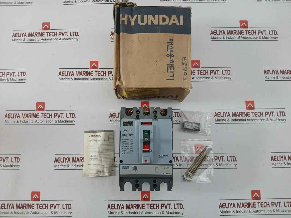 Molded Case Circuit Breaker Ac 750V 50/60Hz Hyundai Hibx 103Nt