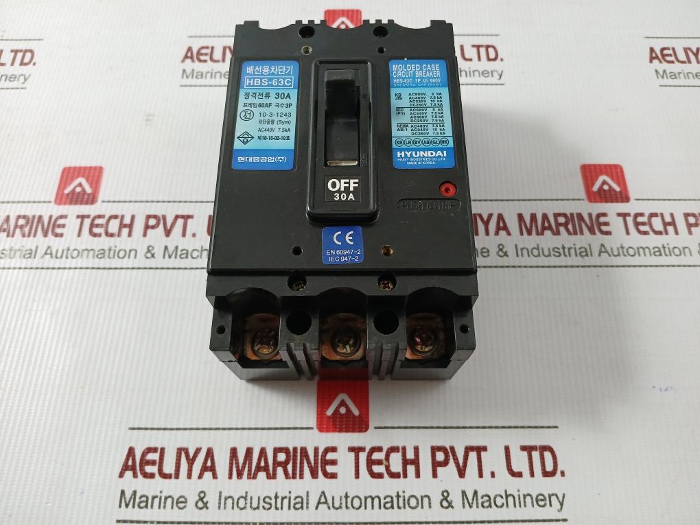 Molded Case Circuit Breaker Hbs-63C Hyundai 660V