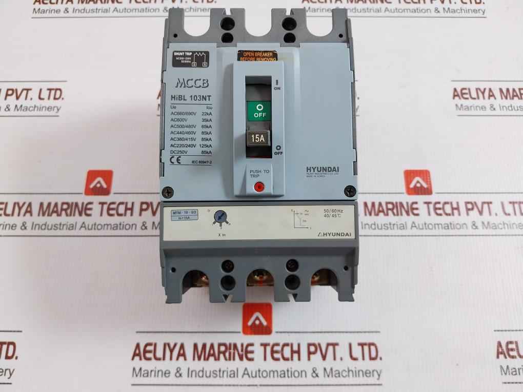 Molded Case Circuit Breaker Hibl 103Nt Hyundai Ac200-230V 50/60Hz