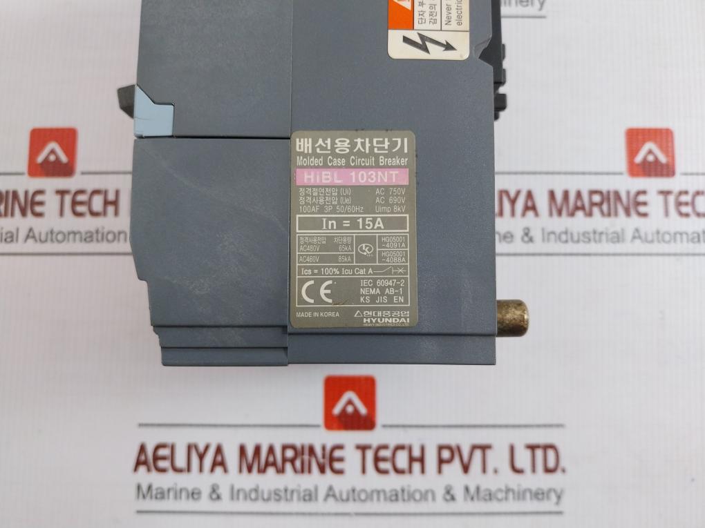 Molded Case Circuit Breaker Hibl 103Nt Hyundai Ac200-230V 50/60Hz