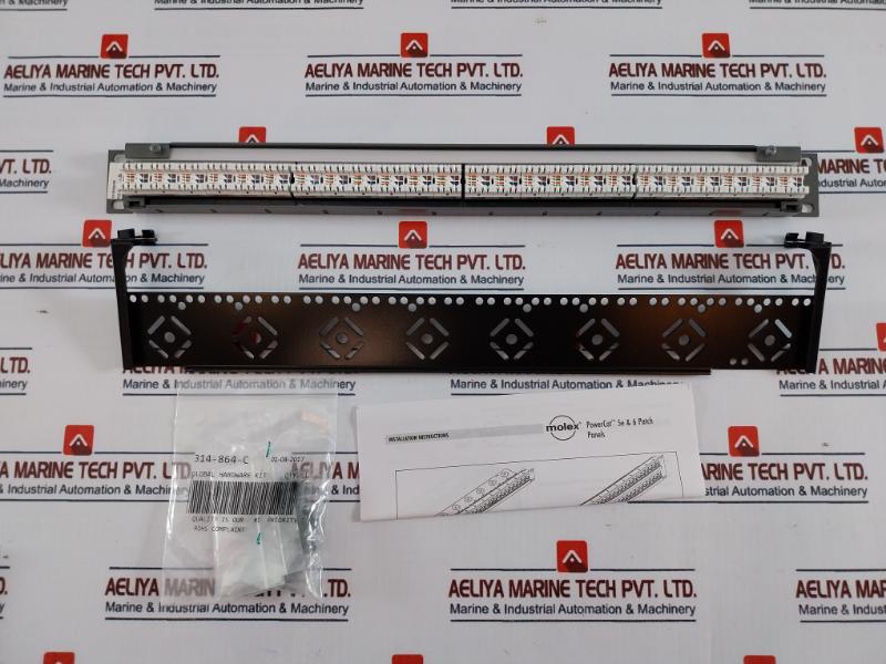 Molex Pid-00141-i 1U 24-port Cat 6 Patch Panel With Cable Management 568A/B
