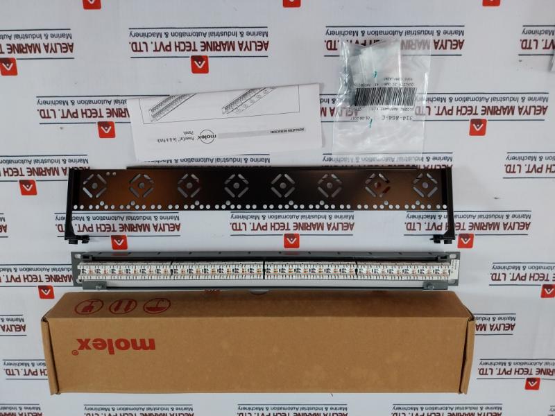 Molex Pid-00141-i 1U 24-port Cat 6 Patch Panel With Cable Management 568A/B