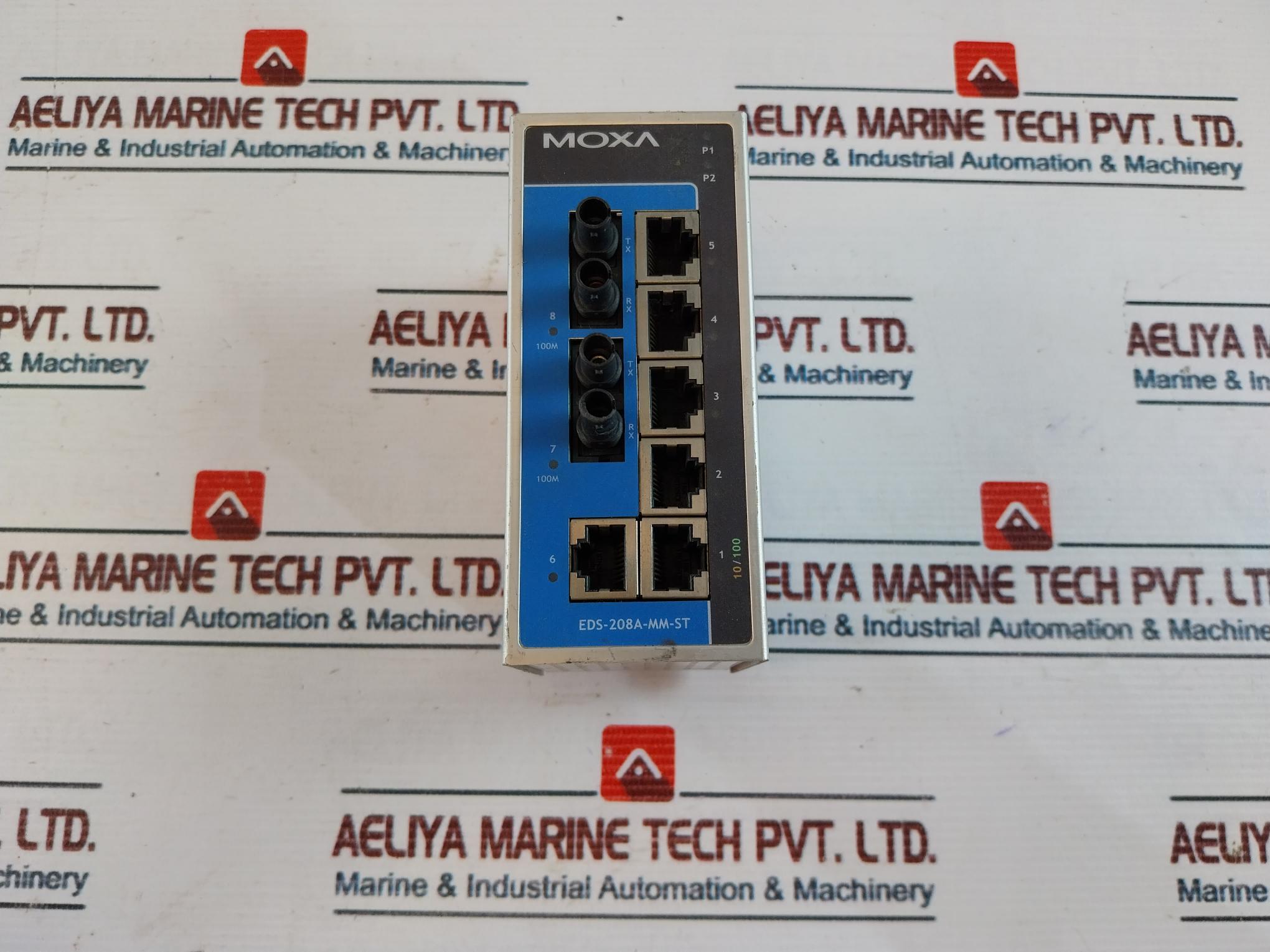 Moxa EDS-208A-MM-ST Ethernet Switch Rev 1.1 50/60Hz