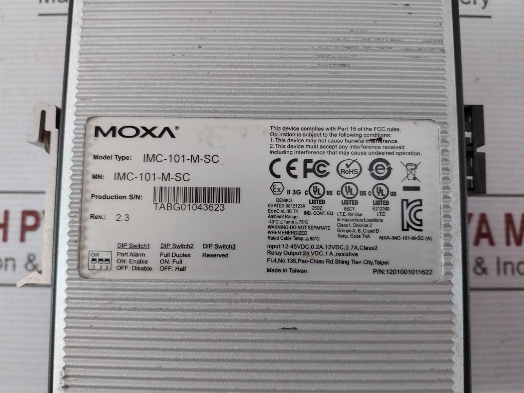 Moxa Imc-101-m-sc Industrial Media Converter 1201001011622 Rev: 2.3 12-48 Vdc
