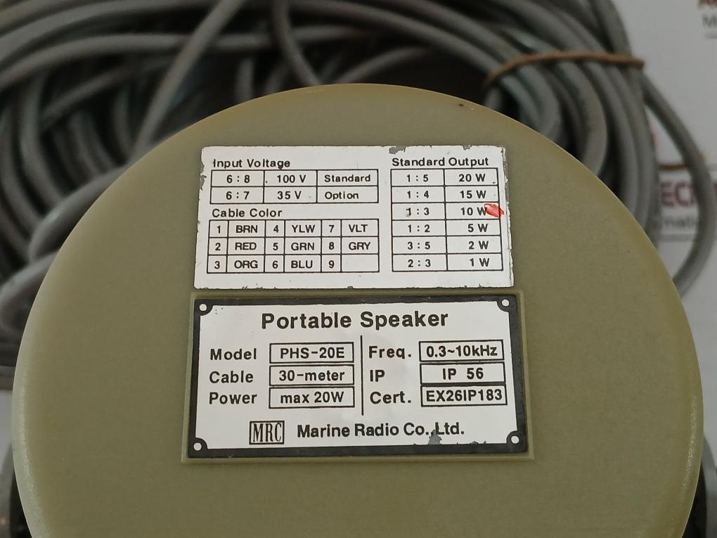 Mrc Ip56 Table Marine Speaker Horn Alarm Unit Cable Lenth 30 Meter Phs-20E