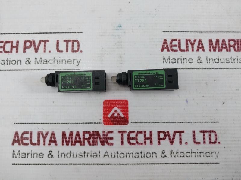 Lot of 2X MURRELEKTRONIK 71281 LED Indicator Opac/Green 24V AC/DC