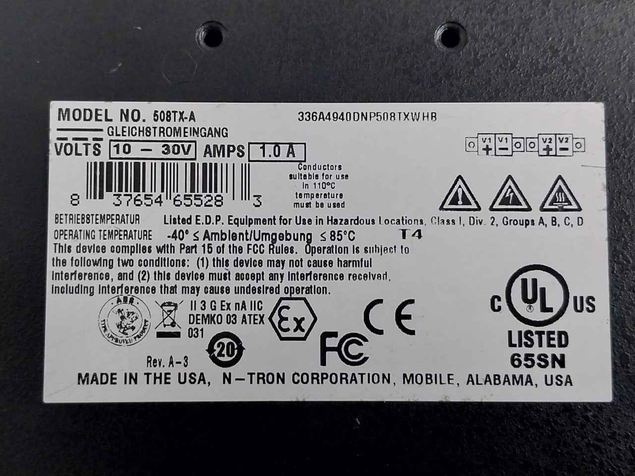 N-tron 508Tx-a Industrial Ethernet Switch 10-30V 1.0 A