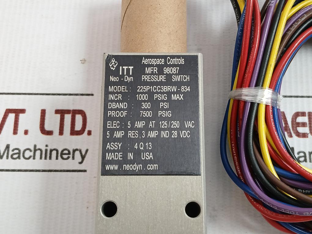 225P1Cc3Brw-834 Pressure Switch Itt Neo-dyn 125/250V Ac