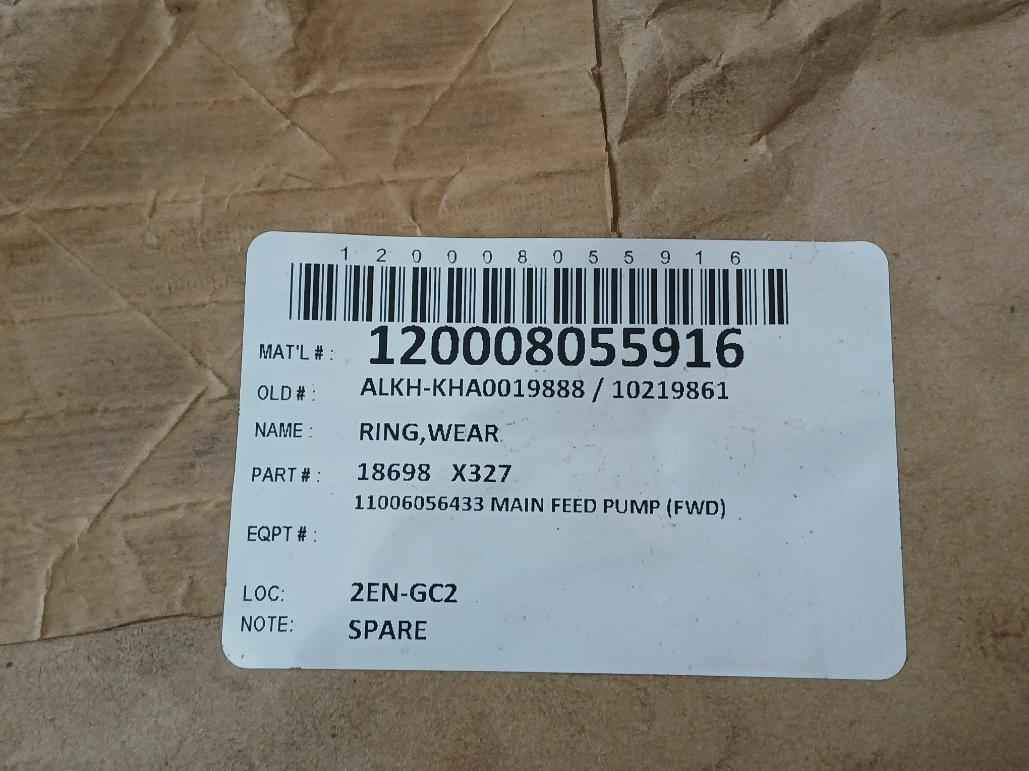 New Condition Wear Ring Formain Feed Pump 18698 X327