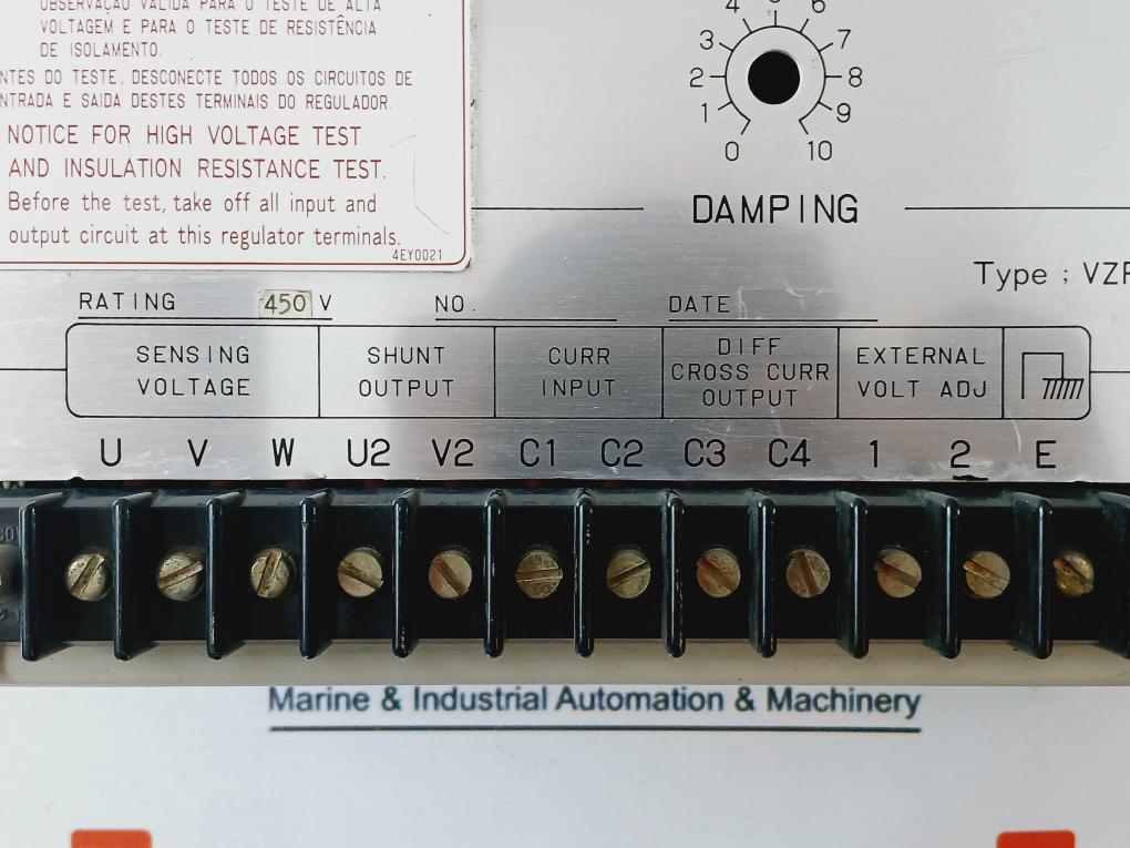 Nishishiba Electric Vzrab-1S Automatic Voltage Regulator 450V