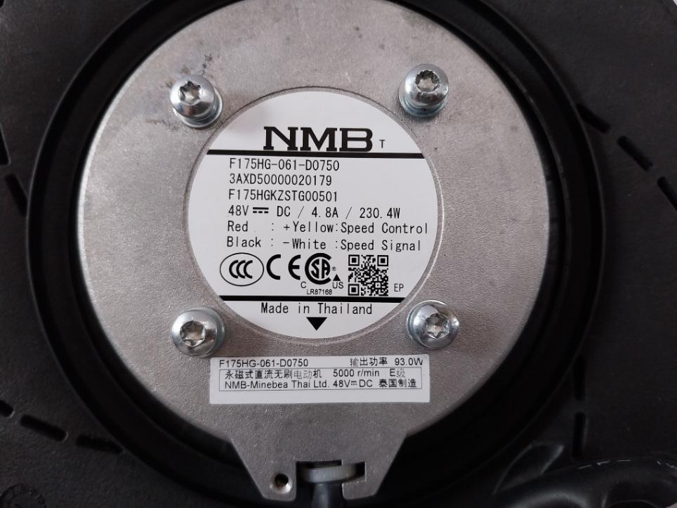 Nmb F175Hg-061-d0750 Motorized Impeller Fan Blower 5000Rpm 4.8A 48Vdc
