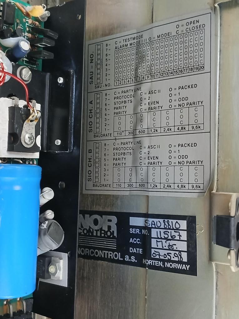 Sau 8810 Signal Acquisition Unit Vt25-373-99/X9, Nn-832.1, Nn-832.2 Nor Control
