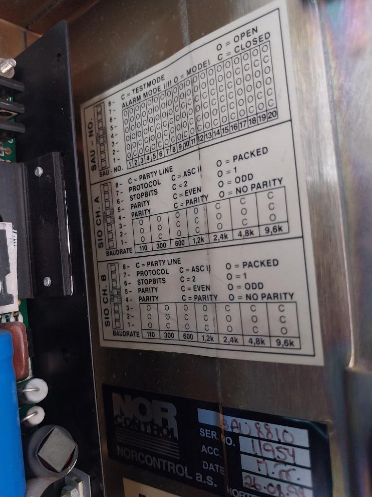 Norcontrol Automation Sau 8810 Signal Acquisition Unit Vt25-373-99/X9