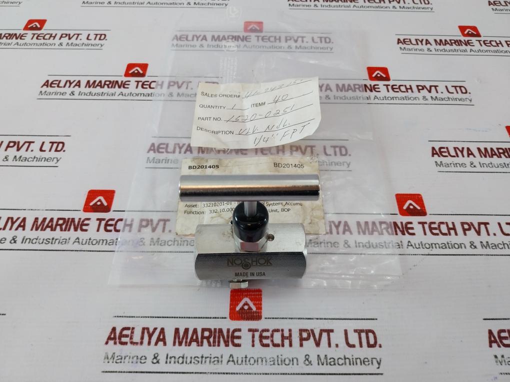 Noshok 602-ffs Valve 1/4" Fpt 10000 Psi Hard Seat