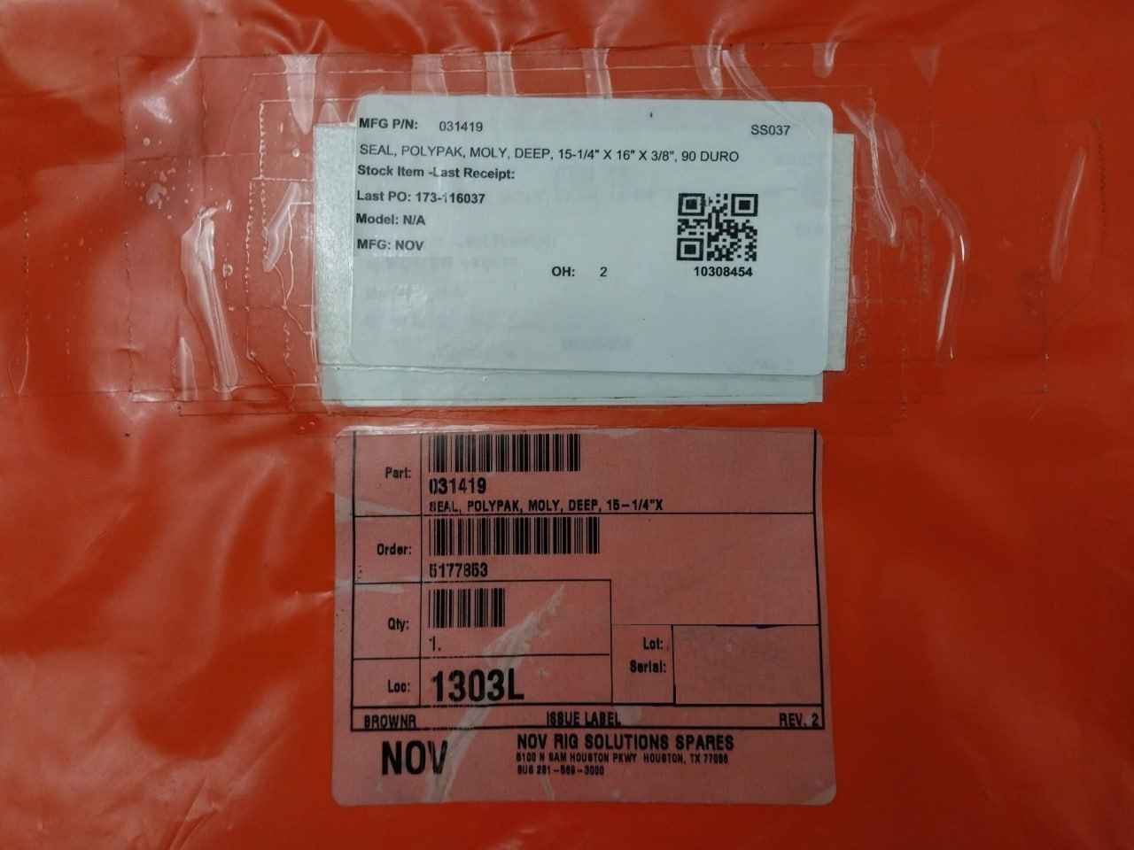 Nov 031419 Seal Polypak Moly Deep 15-1/4" X 16" X 3/8"
