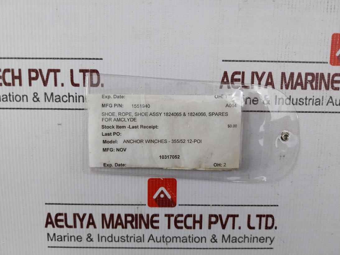 Nov 1551940 Shoe Spare For Mooring System Anchor Winches 355/52 12-point