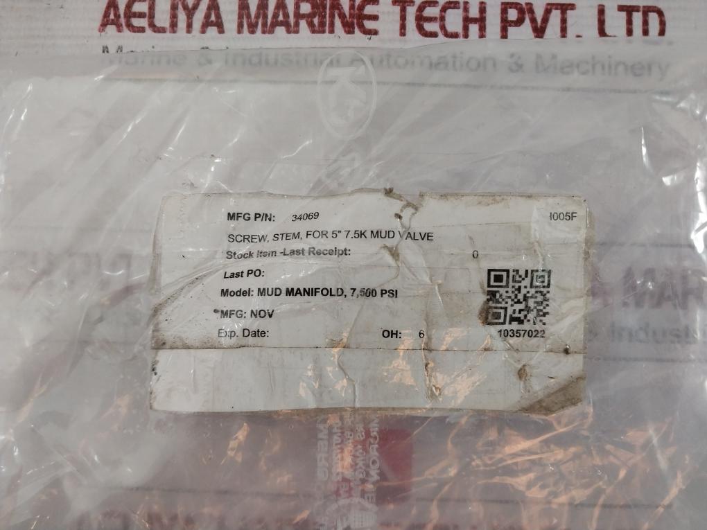 Nov 34069 Screw Stem For 5" 7.5K Mud Valve 33575 Manifold I005F 10357022