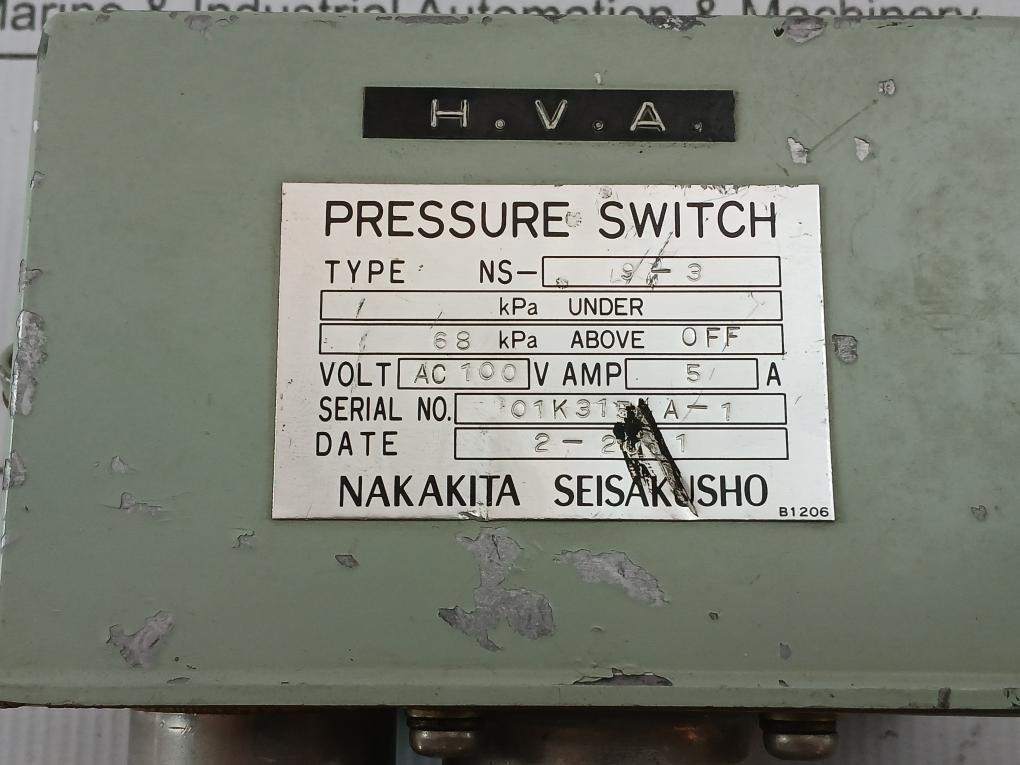 Ns-9-3 Pressure Switch Nakakita Seisakusho Ac100V 5A