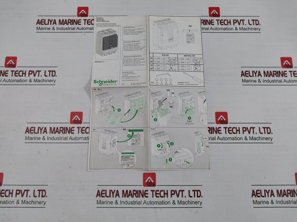 Ns100 N Circuit Breaker 750V 100A/ 40°C 50/60Hz Merlin Gerin